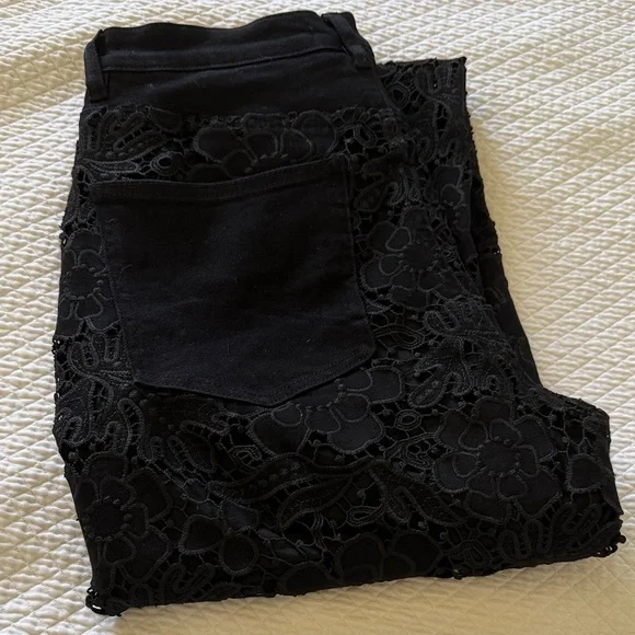 The Noli Shop Black Lace Floral Pants size 30 - Picture 12 of 16